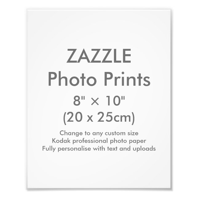 Zazzle Custom 8" × 10" Modèle d'impression photo (Devant)