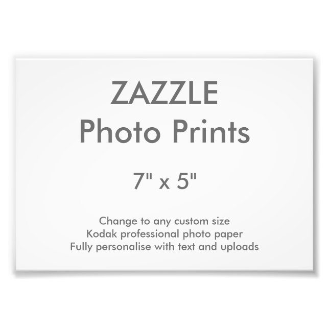 Zazzle Personnalisé 7" x 5" Impression photo 18 x  (Devant)