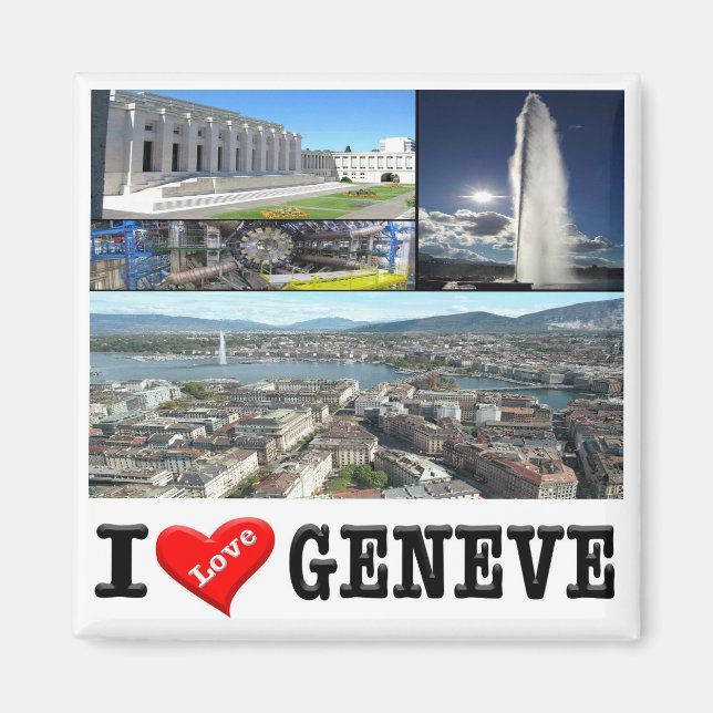 zCH032 GENÈVE I Love Switzerland, Fridge Magnet (Devant)
