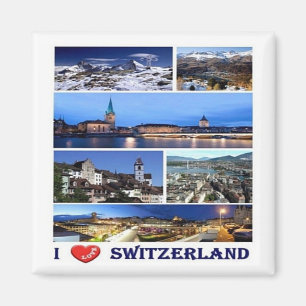 zCH049 I LOVE Switzerland - Fridge Magnet