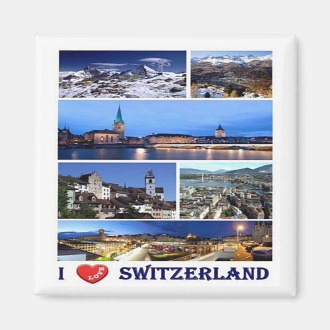 zCH049 I LOVE Switzerland - Fridge Magnet (Devant)