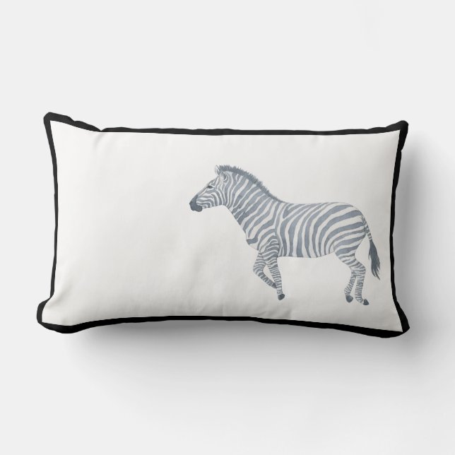 Zebra aquarelle noir cadre coussin (Recto)