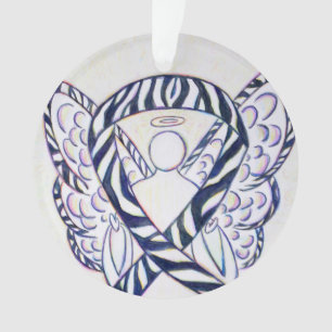 Zebra Awareness Ribbon Angel Ornements