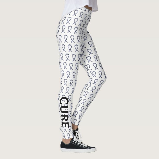 Zebra Awareness Ribbon Hope Cure Leggings Personna (Droite)