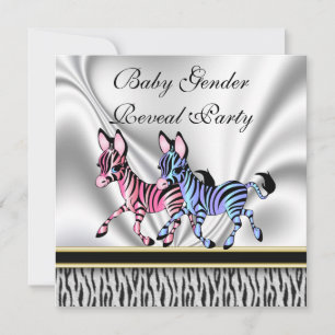 Zebra Baby Genre Reveal Party Invitation
