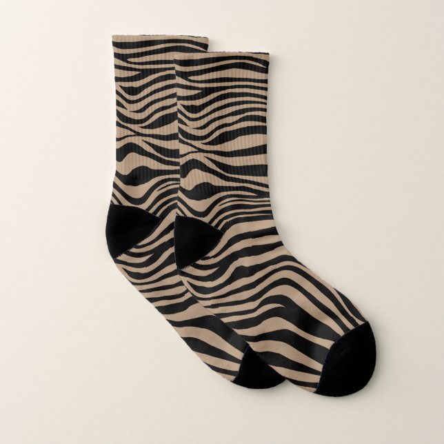 Zebra black brown safari jungle pattern chic (Paire)