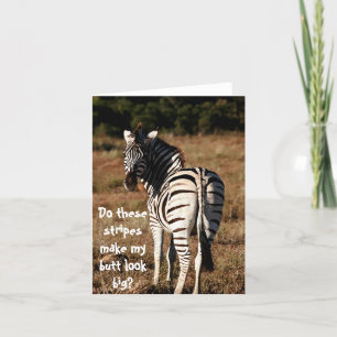 Zebra "butt look big?" carte de voeux modifiable