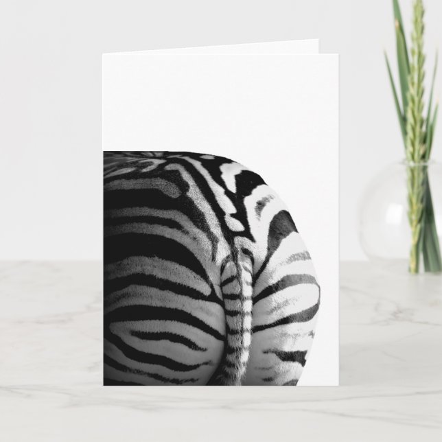 Zebra drôle Tail Back Side Butt Carte de voeux (Devant)