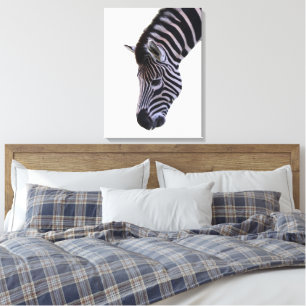 Zebra en gros plan   Art mural faune et flore noir