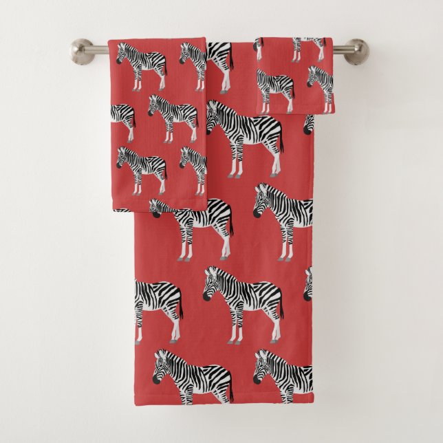 Zebra Exotic Animal Motif Deep Red (En situation)