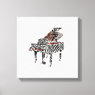 Zebra Grand Piano ~ 12x12,75 toile épaisse