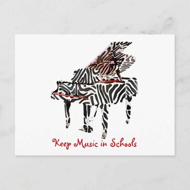 Zebra Grand Piano ~ Carte postale / Invitation (Devant)