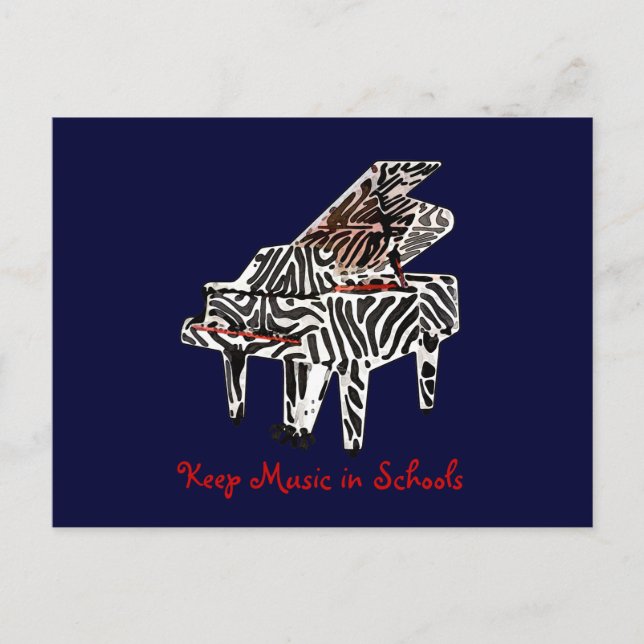 Zebra Grand Piano ~ Carte postale / Invitation (Devant)