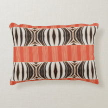 Zebra Illusion - Coussin en terracotta abstrait mo