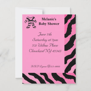 Zebra Imprimer Baby shower Invitation