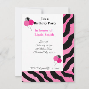 Zebra Imprimer Invitation Anniversaire