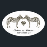 Zebra Love Save the Date Stickers<br><div class="desc">Des autocollants amusants ou des sceaux avec des zèbres. Utilisez comme rappels de sauvegarde de la date,  ou pour sceller des sacs ou des enveloppes de fête.</div>