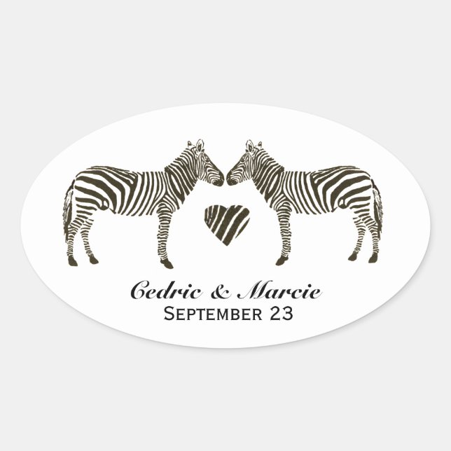 Zebra Love Save the Date Stickers (Devant)