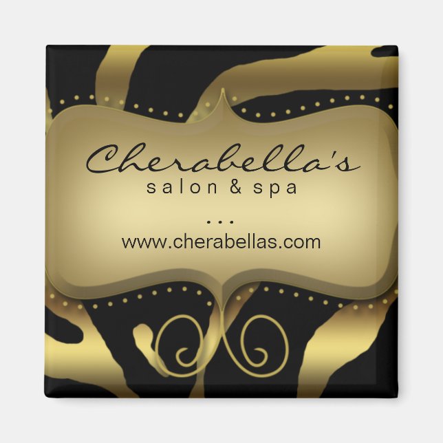Zebra Magnet Animal Gold Black Frame (Devant)