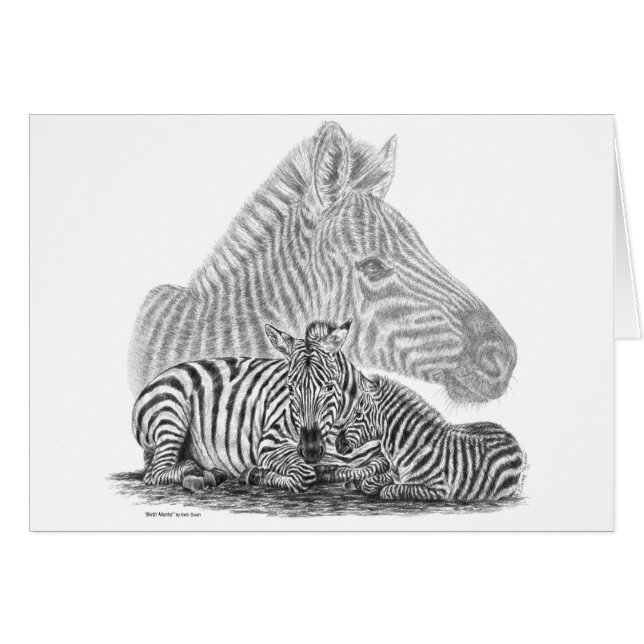 Zebra Mare et le crayon de poulain Dessin de Kelli (Devant Horizontal)