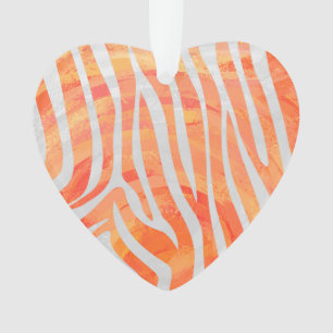 Zebra Orange and White Print