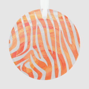 Zebra Orange and White Print