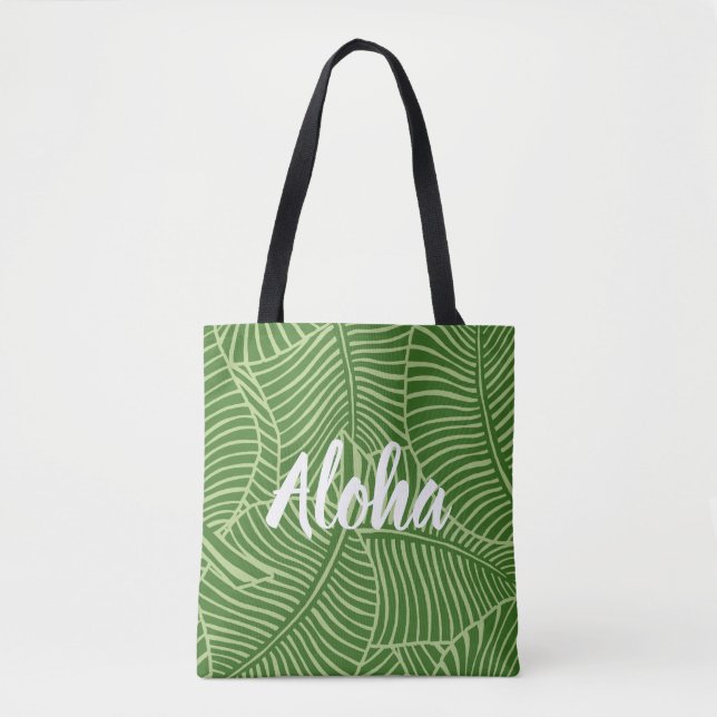 Zebra Palm Hawaiian Tropical Palm Green Beach Sac (Devant)