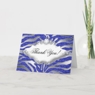 Zebra Parties scintillant Merci étincelant bleu ar