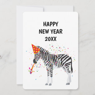 Zebra Partys - Animaux Fêtes Carte Nouvel An