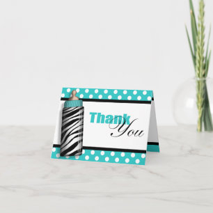 Zebra Print Baby Bottle Turquoise Merci Cartes