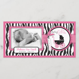 Zebra Print & Baby Carriage Faire-part