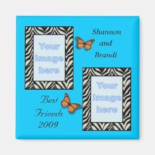 Zebra Print Best Friends Photo Magnet