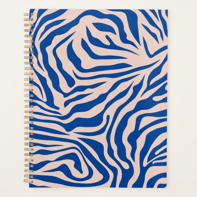 Zebra Print Blue Zebra Stripes Poster de animal (Devant)