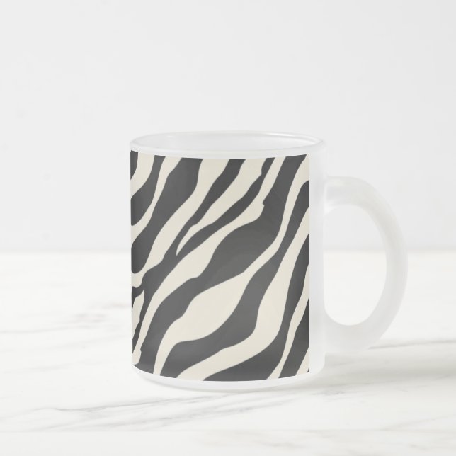 Zebra Print Froed Glass Mug (Droit)