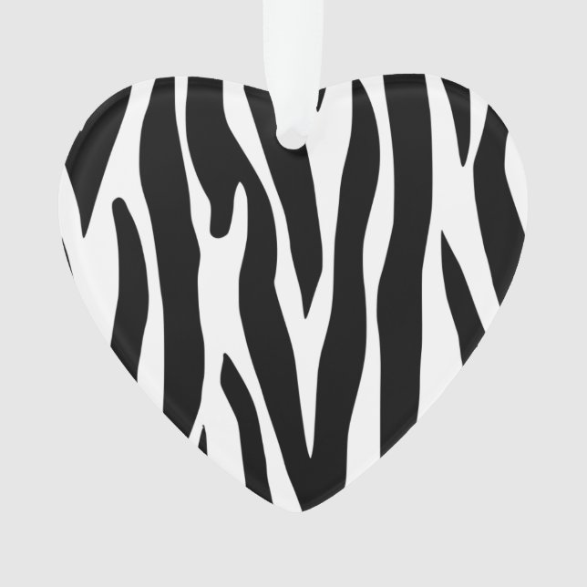 Zebra Print Heart Ornement (devant)