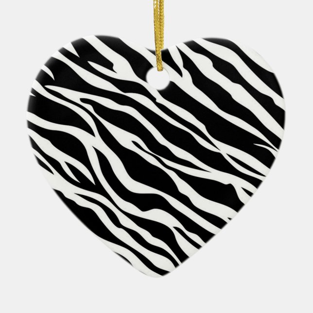 Zebra Print Heart Ornement (Devant)