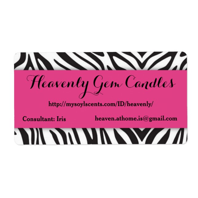 Zebra Print & Hot Pink Business Étiquette (Devant)