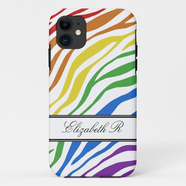Zebra Print Mix Rainbow iPhone 5 Coque (Dos)