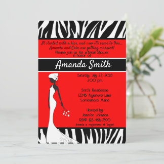 Zebra Print Moderne Douche nuptiale Invitation