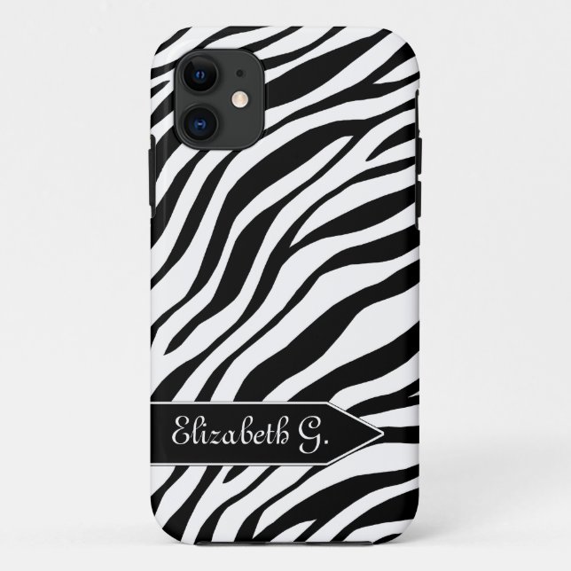 Zebra Print noir et blanc iPhone 5 Coque (Dos)