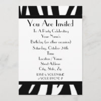 Zebra Print Party Invitation