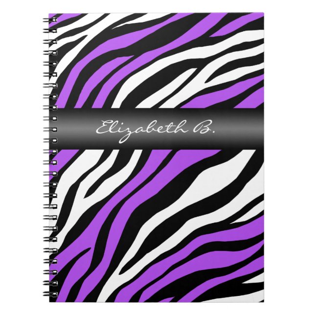 Zebra Print Purple Mix Carnet personnalisé (Devant)
