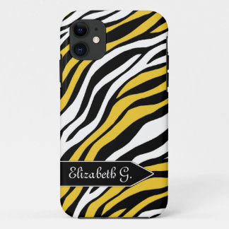 Zebra Print Yellow Mix iPhone 5 Coque
