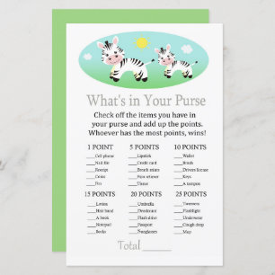 Zebra Qu'y a-t-il dans votre baby shower de jeu à 