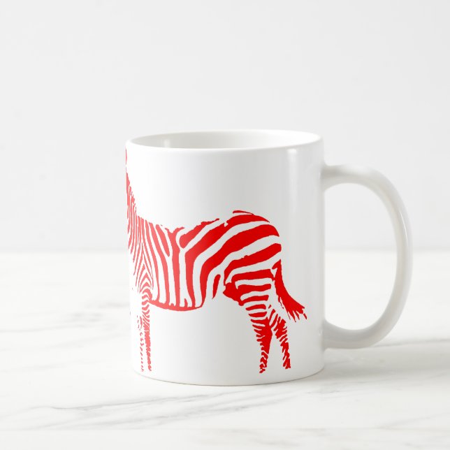 Zebra Red Silhouette Mug ou Travel Mug (Droite)
