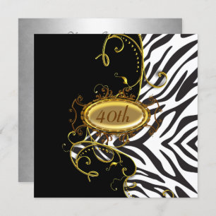 Zebra skin Anniversaire fête Invitation