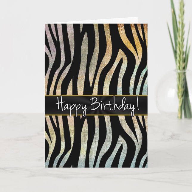 Zebra Stripes Avec Tons Terre Cartes D'Anniversair (Devant)