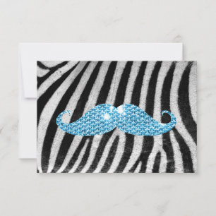 Zebra Stripes Et Blue Bling Moustache