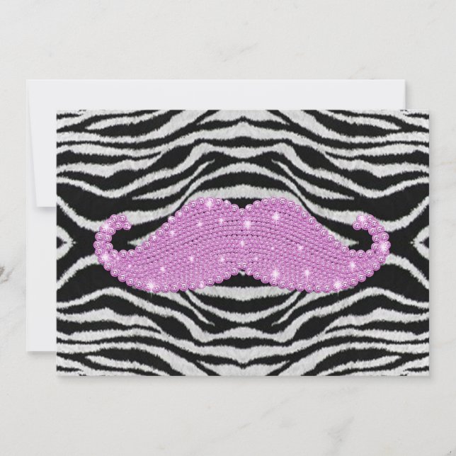 Zebra Stripes Et Rose Bling Moustache (Devant)