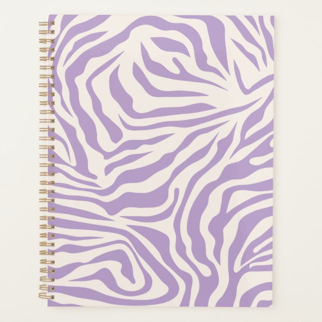 Zebra Stripes Preppy Purple Wild Poster de animal (Devant)